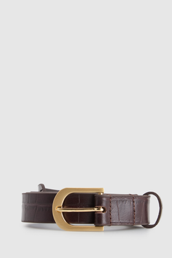 Lila ML Leather Croc Emboss Belt