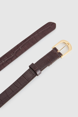Lila ML Leather Croc Emboss Belt