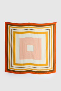 Silk Scarf Geometric Print