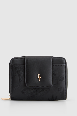 Embroidered Small Tab Wallet