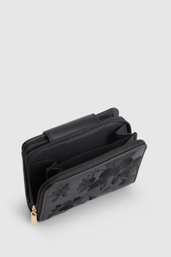 Embroidered Small Tab Wallet