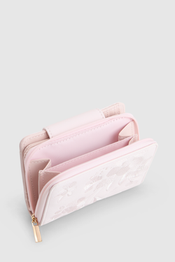 Embroidered Small Tab Wallet
