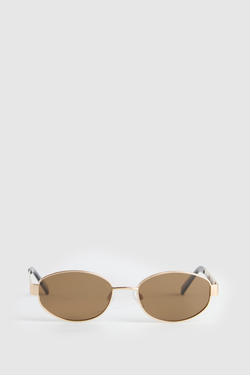 Oval Metal Frame Sunglasses